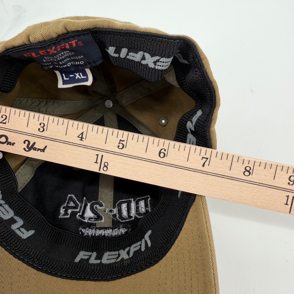 Flexfit Mens L-XL Baseball Cap Brown Veteran DD-214 Alumni Embroidered Hat - Picture 5 of 5